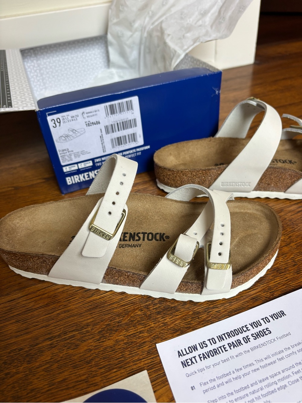 Birkenstock Franca, Antique White Crisscross Triple-Strap Sandals, brand new! - Picture 6 of 10